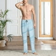 thumbnail image 6 of Disketp Light Blue Marble Men's Pajama Pants - Ultra Soft Fleece Sleep and Lounge Pants (Size: S-XXL), 6 of 6