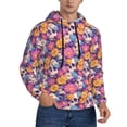 thumbnail image 2 of Naloa Skull daisy flower Men's Casual Hooded Collar Drawstring Hoodies Pullover Sweatshirts Casual Long Sleeve Shirts-Medium, 2 of 7