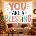 thumbnail image 3 of "You Are a Blessing" Typography on White Background, Whimsical Boho Art for Women, Inspirational Art Decor, Housewarming Gift, Tapestry Wall Hanging for Bedroom and Living Room, 3 of 7
