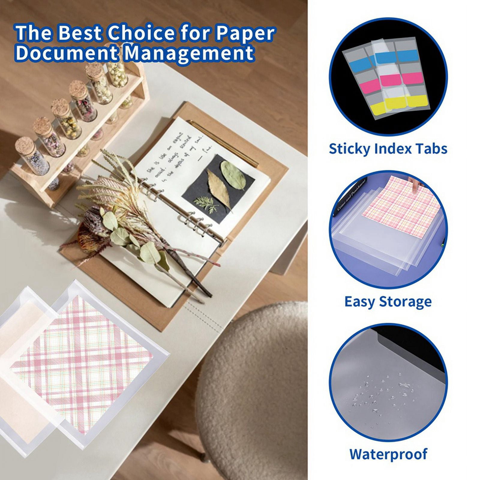 30.48X30.48cm Paper Storage, 50Pcs Clear Scrapbook Paper Storage Organizer Box for Paper Drawing Photos and Cardstock