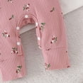 thumbnail image 7 of Faraee Newborn Baby Girl Floral Romper Set Waffle Knit Long Sleeve Ruffle Jumpsuit with Bow Headband 0 3 6 9 Months Infant Fall Winter Outfit, 7 of 7