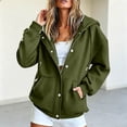 thumbnail image 4 of Womens Hoodies Army Green Women's Extended Length Zip Hoodie Lightweight Transitional Jacket Sweatshirt for Women L, 4 of 6