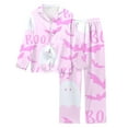 thumbnail image 5 of Halloween Pajamas Women 2 Piece Set Funny Print Long Sleeve Button Sleepwear Soft Long Pants Relaxed Fit Cute Lounge Sets for Women, 5 of 5
