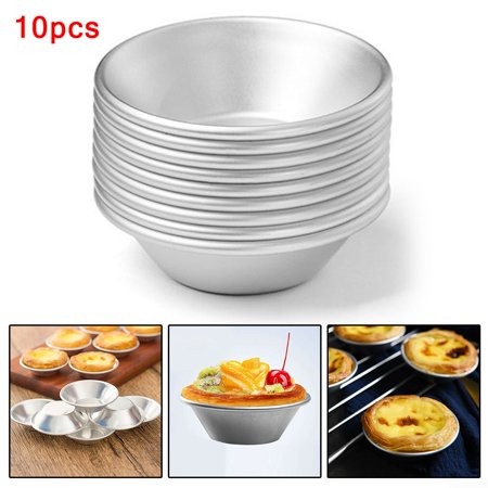 

10pcs Egg Tart Mold Hot Baking Tools Cupcake Cake Cookie Pudding Mould Aluminum