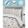 thumbnail image 4 of Gray Botanical Twin Size Down Alternative Comforter, Lightweight Comforter Quilt Bedding Set with Pillow Shams Farmhouse Spring Summer Floral Leaves All Seasons Bed Comforter Duvet Insert 68"x86", 4 of 7