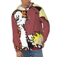 thumbnail image 2 of Calvin And Hobbes Men's Hoodie With Color Drawstrings Sweatshirt Hooded Pullover Print Winter Coat Jacket Medium, 2 of 9