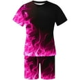 thumbnail image 5 of UVEASISHA Mens Summer Outfits Set,Men Short 2 Piece Tracksuits Gradient Tie Dye Print Short Sleeve Muscle Gym Workout Athletic Sports Suits Sets Purple, 5 of 5
