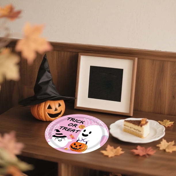 Juego de vajilla desechable de Halloween, platos de papel de calabaza fantasma linda, servilletas, artículos de fiesta de Halloween