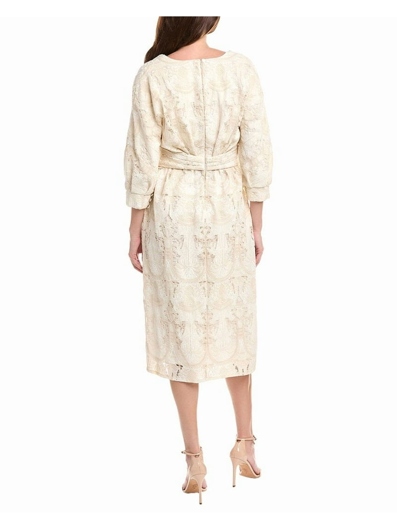 Badgley Mischka Embroidered Midi Dress
