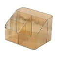 thumbnail image 2 of AMLESO Cosmetic Storage Bin Divided Makeup Organizer for Vanity Dresser Lightweight 4 Section Amber, 2 of 8
