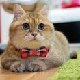 thumbnail image 4 of Adjustable Plaid Cat Collar with Bow Tie and Bell, Soft and Comfortable for Cats and Kittens, Red and Black, 4 of 4
