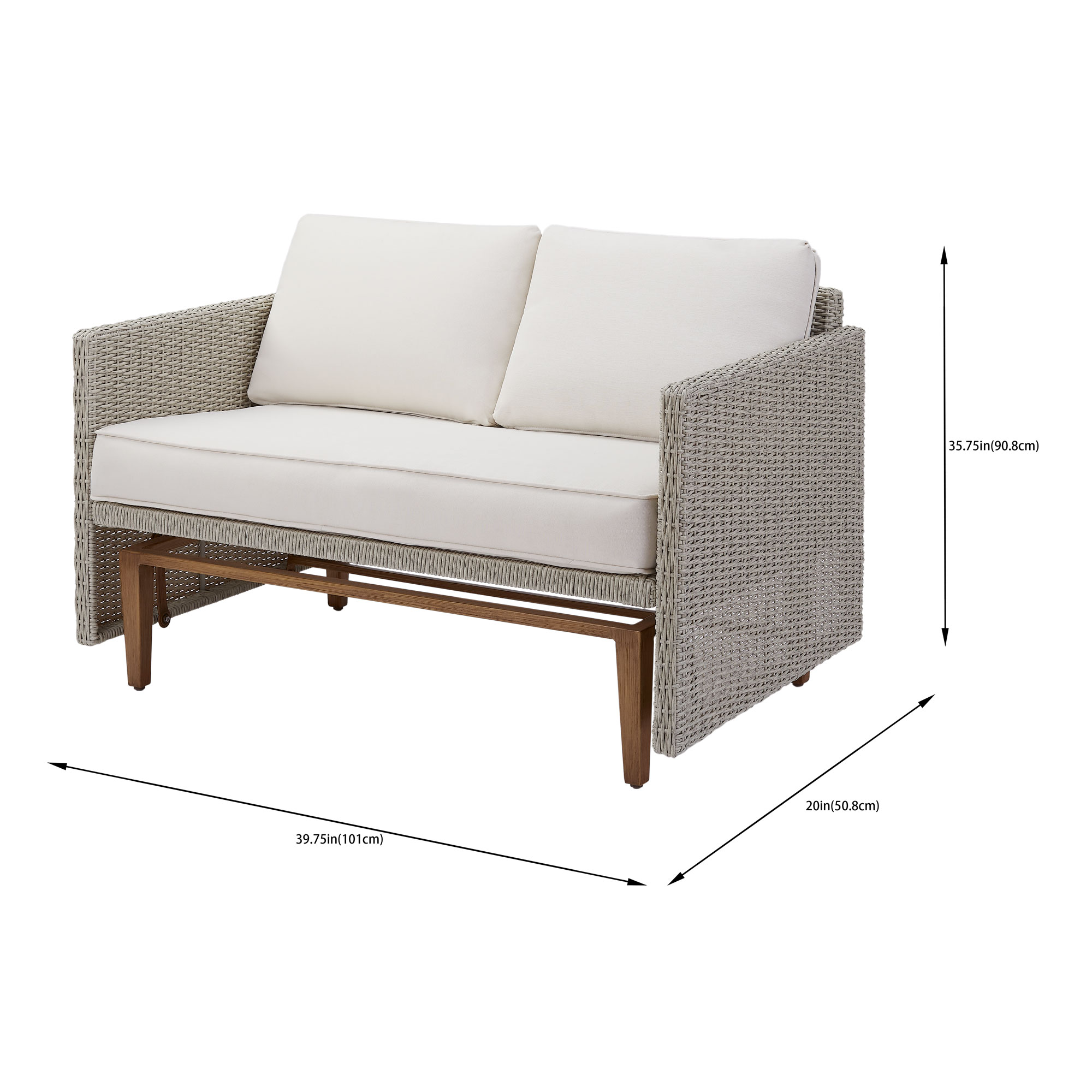 Better Homes & Gardens Davenport Outdoor Loveseat Glider Bench, White and Gray - image 5 of 5