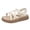 E011-Beige, variant on hengsof Girls' Open Toe Princess Beach Sandals Non Slip Soft Sole Summer Casual Flat Shoes Children's Fashion Sandals