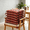 Linen -Boho Red, variant on 6pcs Chair Cushions, Casual Soft Chair Cushions for Dining Chairs Set of 6 Tufted Indoor Chair Pads with Ties Soft Square Seat Cushions for Kitchen Courtyard