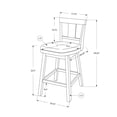 thumbnail image 3 of Monarch Specialties Bar Stool Set Of 2, Swivel, Counter Height, Kitchen, Brown Wood 39.25" H, Indoor, 3 of 5
