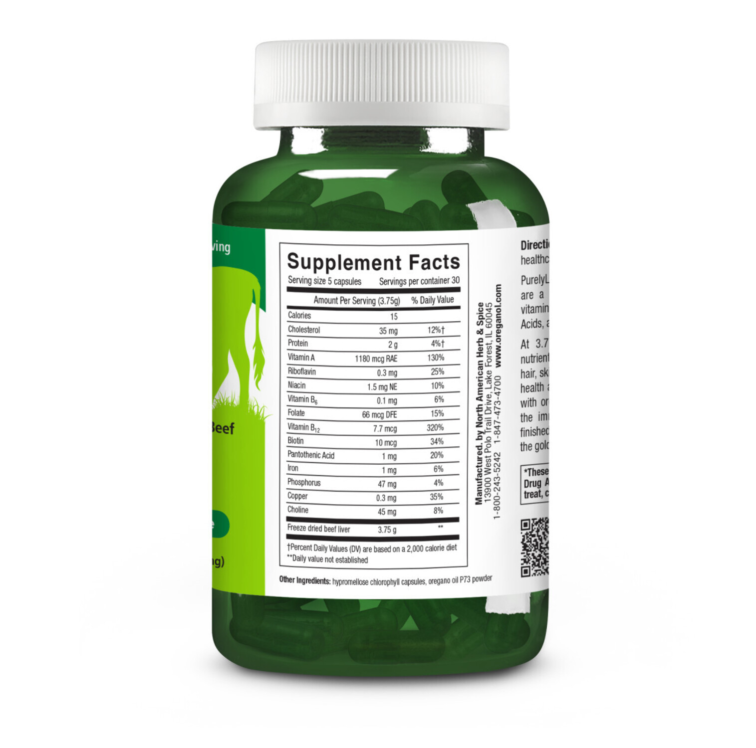 Purely Liver 150 caps - Iron, Vitamin A, B12, COQ10, Choline