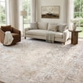 thumbnail image 3 of Lahome 9'x12'Washable Large Area Rug for Living Room,Neutral Boho Washable Area Rug 9x12 Non Slip Modern Farmhouse Bedroom Carpet Stain Resistant Low Pile Print Floor Rug for Dining Office, Kahaki, 3 of 9