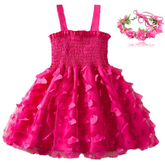 Toddler Butterfly Tutu Dress Princess Girl Wedding Pageant Birthday Party Dress