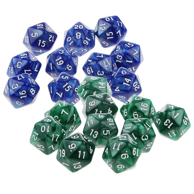 Juego de dados poliédricos numéricos de 20 piezas para regalo de amantes de Baoblaze Dados de veinte caras