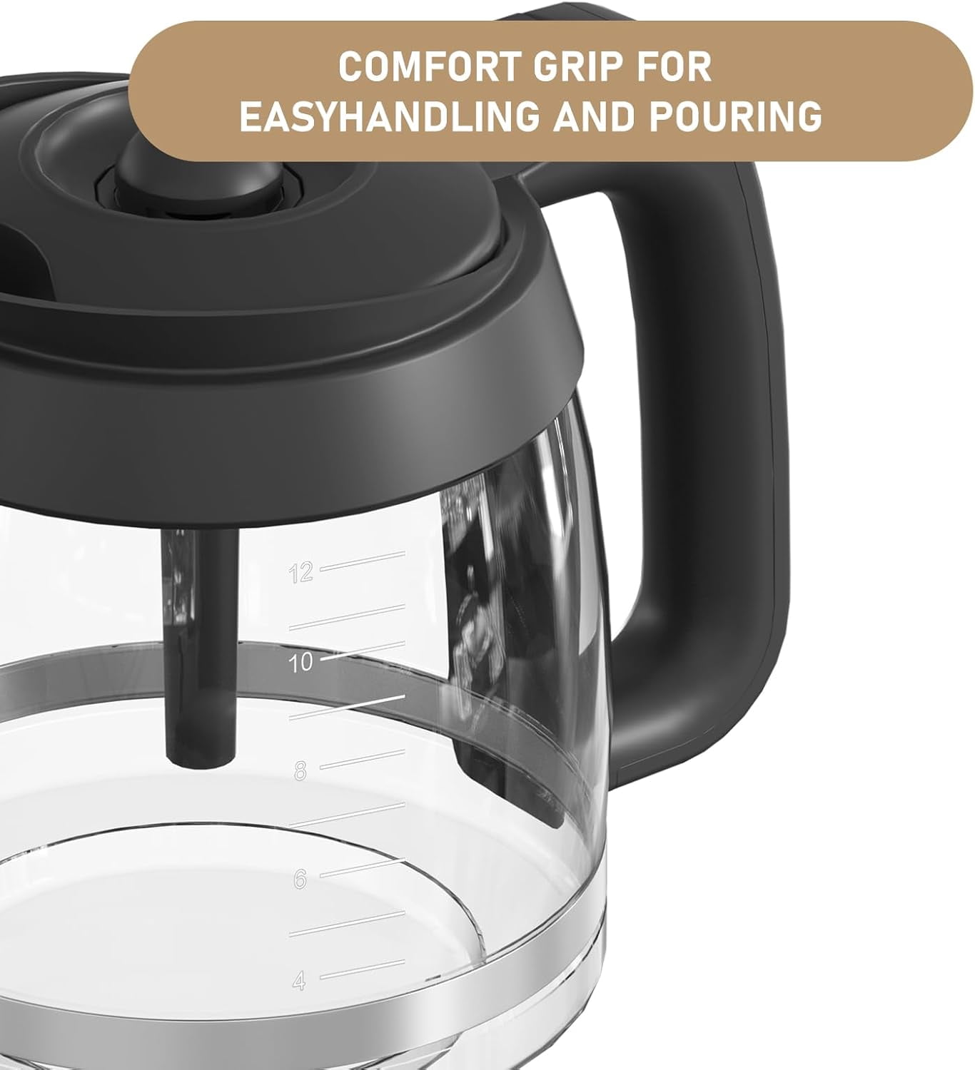CE200 12-Cup Glass Coffee Pot Replacement Compatible with Ninja Coffee Brewer Maker Models CE251 CE201 CE201C CE200 CE200C Model# XGLSLID200