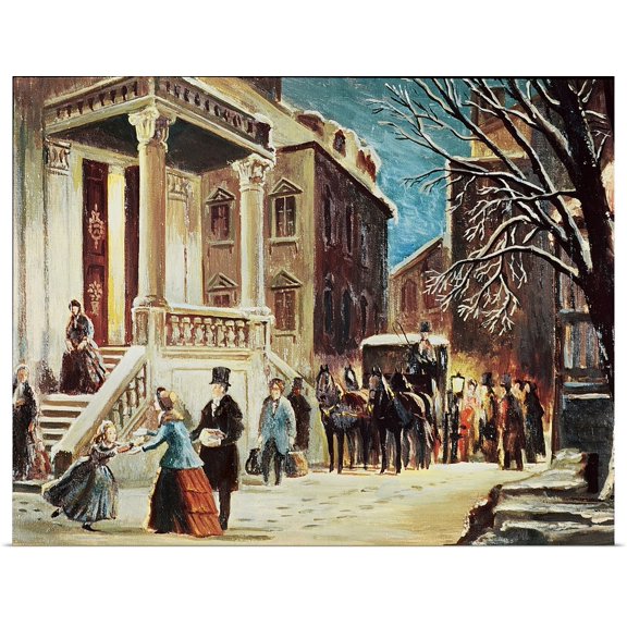 Great BIG Canvas | Rolled James Cooper Poster Print entitled Arrival at the Christmas Party