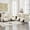 Beige-Sofa+Loveseat, variant on 3-Piece Faux Leather Power Reclining Sofa with Adjustable Headrests, Wireless Charger, USB Ports, LED Lights, Black