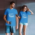thumbnail image 2 of Fesfesfes Men Tshirt Couples Lover Matching Tops Valentine's Day Short Sleeve Love Letter Print T Shirts Tops, 2 of 6