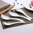 thumbnail image 2 of Stainless Steel Soup Spoon High Grade Burr-free Handle Rust-proof Table Dinner Spoon Comfortable Ladle Spoon for Home Kitchen, 2 of 7