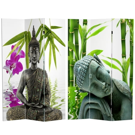 Oriental Furniture 6 ft. Tall Serenity Buddha Room Divider - 3 Panel
