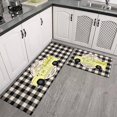 thumbnail image 3 of Buffalo Plaid Lemon Kitchen Rugs and Mats Set 2 Pieces,Spring Summer Kitchen Rug Non Slip Absorbent Mats for Sink Waterproof Runner Rug for Laundry room17 x24 + 17"x48", 3 of 5