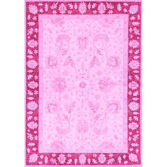 Ahgly Company Indoor Rectangle Oriental Pink Traditional Area Rugs, 3' x 5'