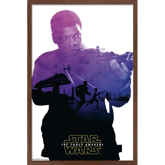 Star Wars: The Force Awakens - Finn Badge Wall Poster, 14.725" x 22.375", Framed
