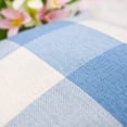 thumbnail image 5 of Set of 2 Farmhouse Buffalo Check Plaid Throw Pillow Covers Cushion Case Polyester Linen for Summer Home Decor Sky Blue and White, 18 x 18 Inches, 5 of 6