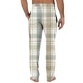 thumbnail image 4 of SnnmBlm Men's Cotton Super Soft Flannel Plaid Pajama Pant Khaki 2XL, 4 of 7