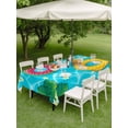 thumbnail image 4 of Outdoor Tablecloth with Umbrella Hole for Patio/Picnic/Party/Camping, Summer Swimming Pool Waterproof Table Cloth Rectangle Table Cover Washable, Floral Plumeria Palm Leaves (54"x 80"), 4 of 8