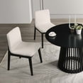 thumbnail image 2 of XDECO White Boucle Dining Chairs Set of 2 with Black Wooden Legs, Mid Century Modern Accent Fabric Vanity Chairs with Thick Cushion for Indoor Outdoor Kitchen Living Room Bedroom Restaurant, 2 of 7