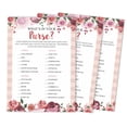 thumbnail image 1 of Inkdotpot 50-PackFloralWhats In Your Purse Bridal ShowerGameWedding Shower Bachelorette Party Bulk ActivityGameCards, 1 of 7