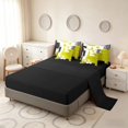 thumbnail image 4 of Manfei Vintage Oil Painting Queen Bedding, Watercolor Brushstroke Bedding Comforter Set Queen, Yellow, Black and Gray, Black Reversible 7 Pieces, 4 of 6