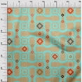 thumbnail image 3 of oneOone Silk Tabby Turquoise Blue Fabric Geometric Fabric For Sewing Printed Craft Fabric By The Yard 42 Inch Wide-BO, 3 of 6