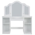 thumbnail image 1 of Patiojoy Children's Dressing Table Kid Size Vanity Mirror Unit w/ Tri-folding Mirror & Removable Top White, 1 of 9