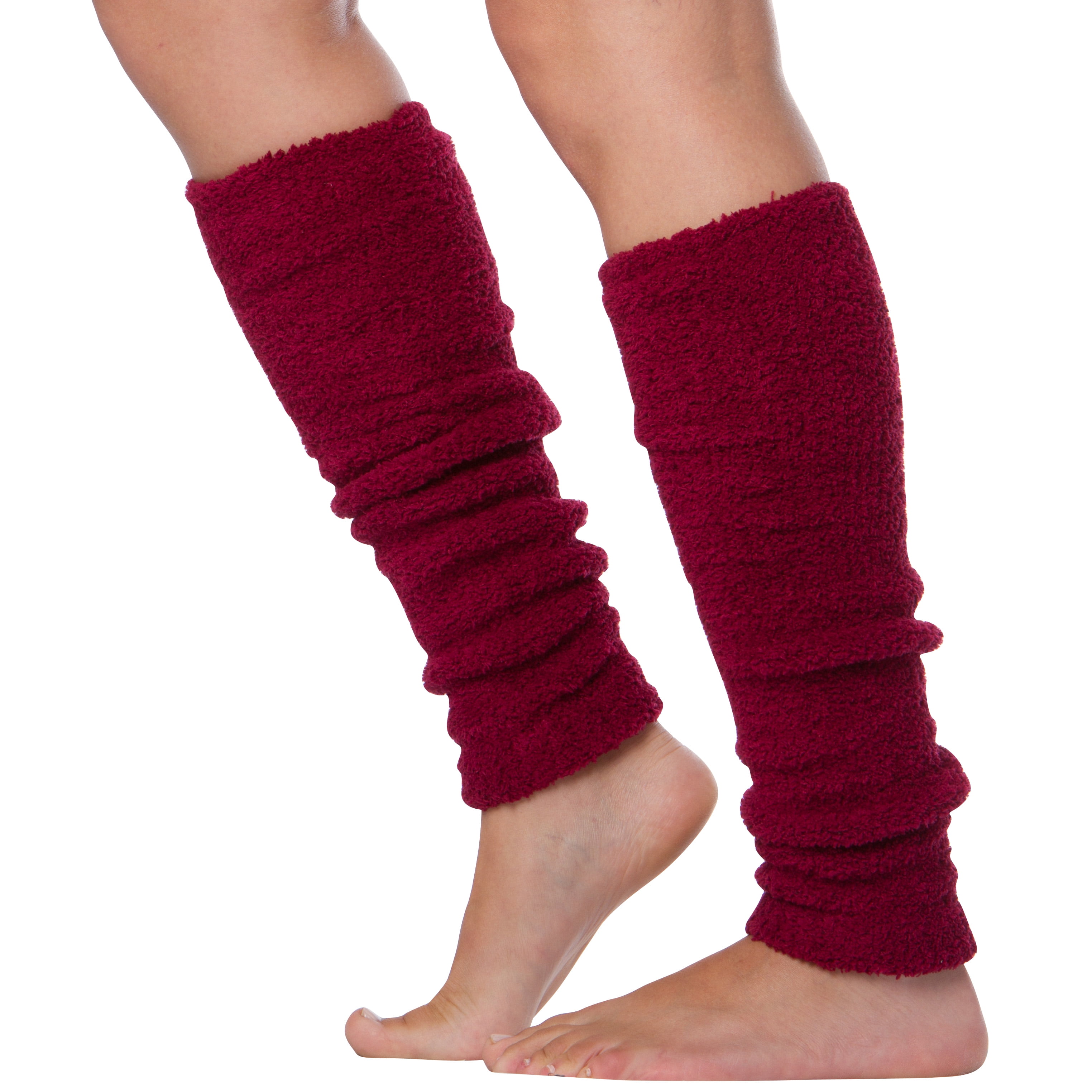 Sakkas Luxury Cashmere Feel Tagless Stretch Leg Warmers Winter Berry