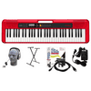 Casio CT-S200RD EPA 61-Key Premium Keyboard Package with Headphones, Stand, Power Supply, 6-Foot USB Cable and eMedia Instructional Software, Red