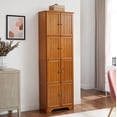 thumbnail image 2 of Freestanding Storage Cabinet 72.4 Inches Tall with 8 Doors and 4 Shelves Suitable for Home Office and Dining Needs，Oak, 2 of 16