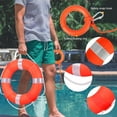 thumbnail image 3 of 20 Inch Life Preserver Ring with Water Floating Lifesaving Rope 98.4FT Set, Swim Foam Buoy Swimming Pool Safety Throwing Ring Rope Rescue Lifeguard Wall Decoration, 3 of 8