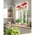 thumbnail image 6 of Red Flowers Leaf Window Valance Curtain Vintage Red Floral Plant Rod Pocket Short Curtain for Living Room, Bedroom & Kitchen Window Decor 54x18in, 6 of 8