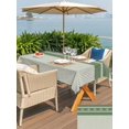 thumbnail image 5 of Outdoor Tablecloth with Umbrella Hole for Patio/Picnic/Party/Camping, Green Striped Waterproof Table Cloth Rectangle Table Cover Washable, Contemporary Geometric Art Rustic (60"x 102"), 5 of 9
