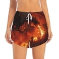 thumbnail image 2 of Balery Fiery Dragons Castle Attack Pantalones cortos deportivos para mujer con forro y dos bolsillos, elásticos, para entrenamiento, gimnasio, yoga-Small, 2 of 7