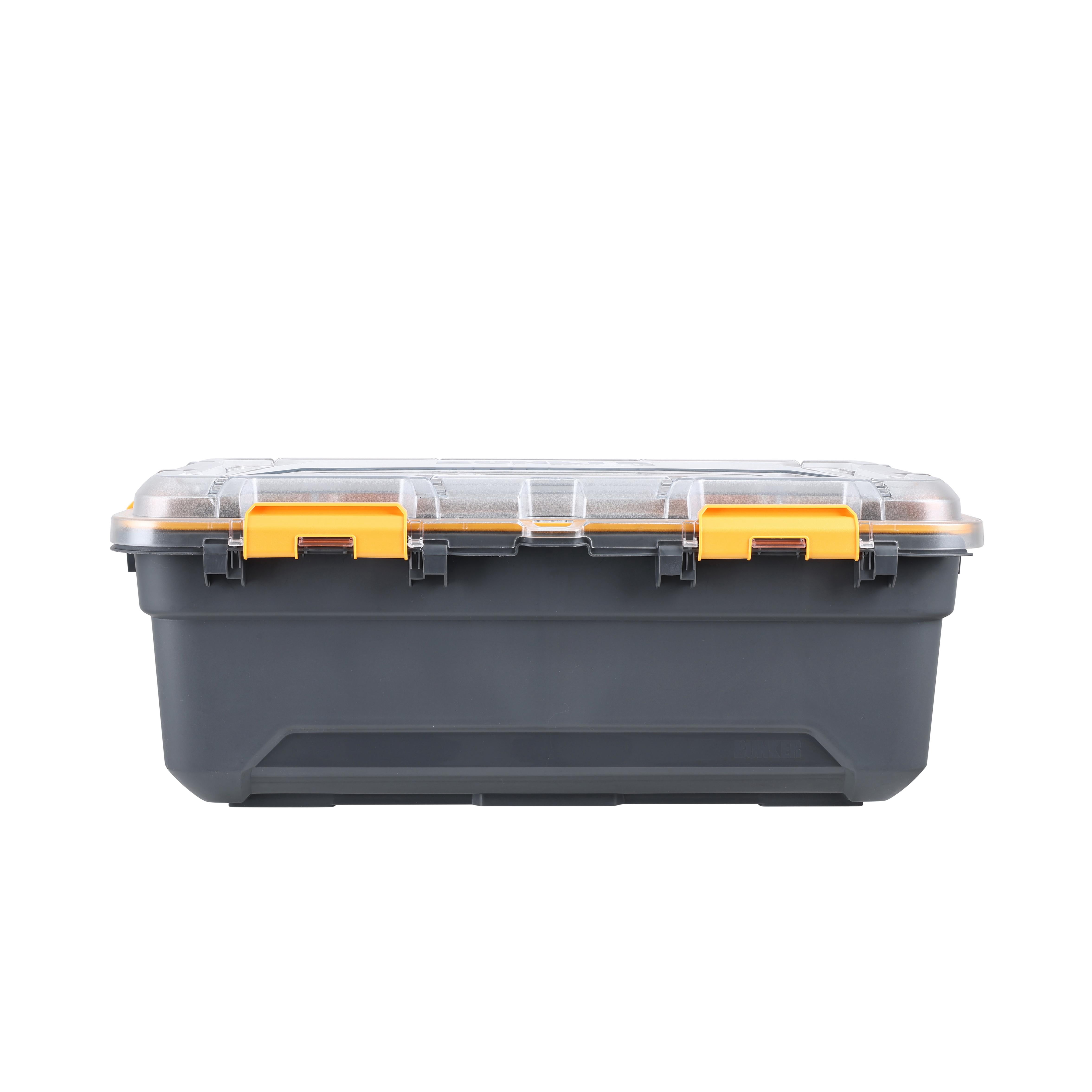 Ezy Storage 11.9 Medium Gasket Tote, IP68 WaterProof Plastic Storage Bin with Lid, Gasket Seal and Durable Latches, Gray