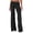 Black, variant on Fold over Yoga Pants for Women Low Rise Straight Leg Sweatpants Y2k Solid Color Stretchy Leggings Black S