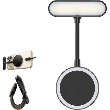 Portable Magnetic Selfie Light with Gooseneck Dual Modes & 5 Brightness Levels LED Fill Light for iPhone Calls Selfies & Reading(RL 1 PC)